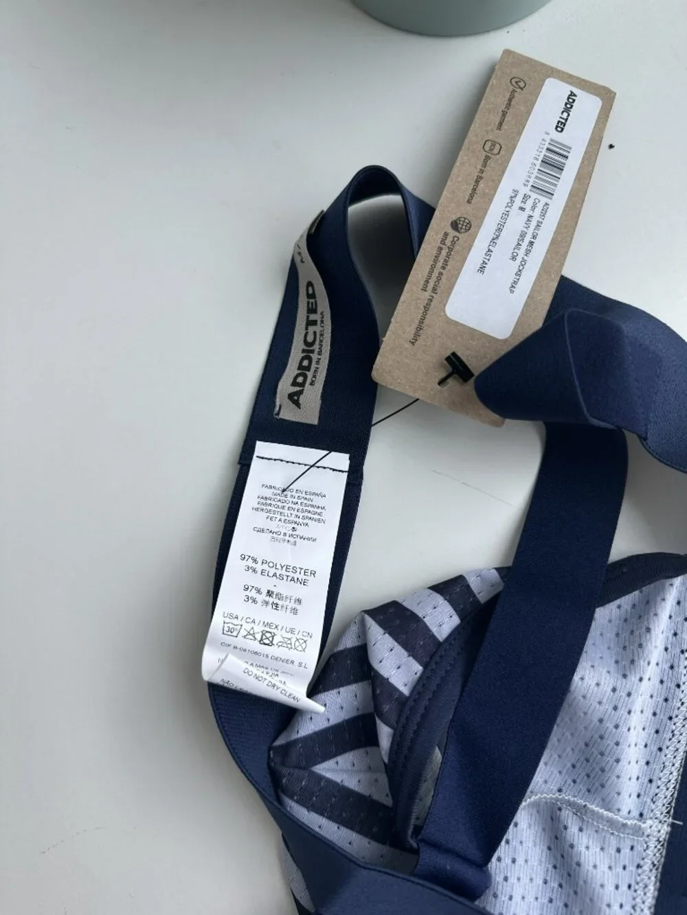 Addicted - Sailor Mesh Jockstrap - Navy / White (M)